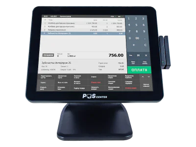 Сенсорный моноблок POSCenter POS101ES (15", J6412, RAM 8Gb, SSD M2 128Gb, Черный)